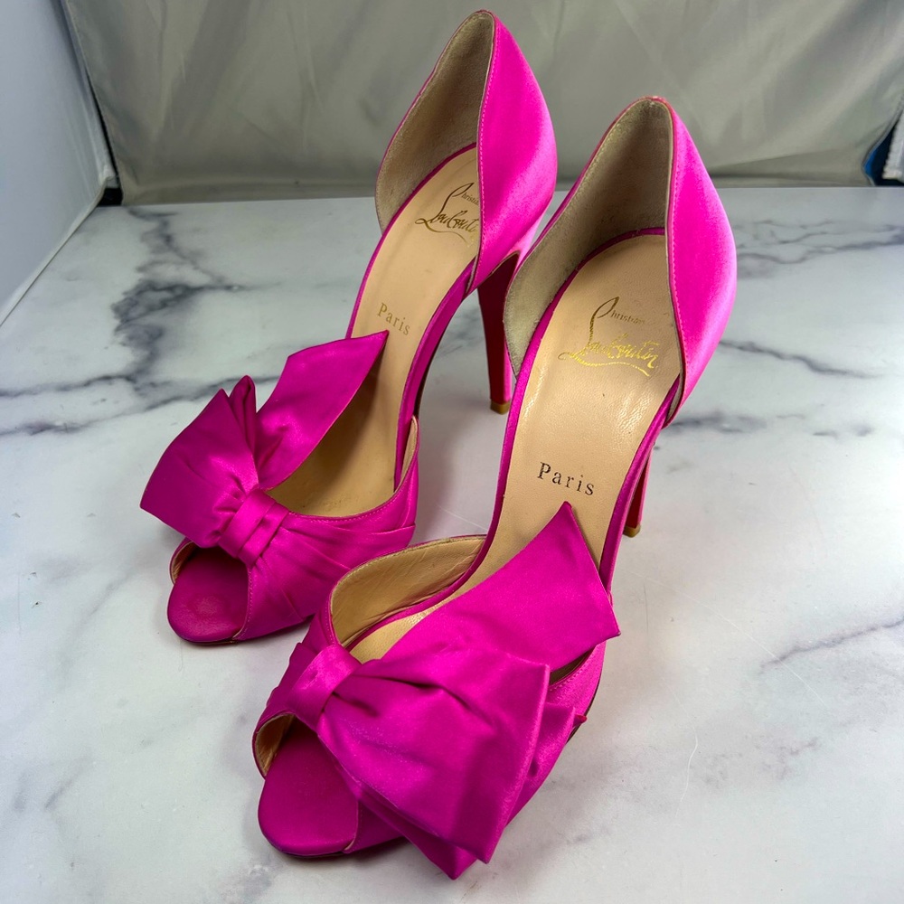 Christian Louboutin Pink Bow Heels